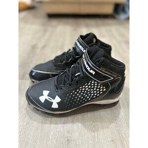 Under Armour Renegade Black Football Athletic Black White Cleats Men's Size 8